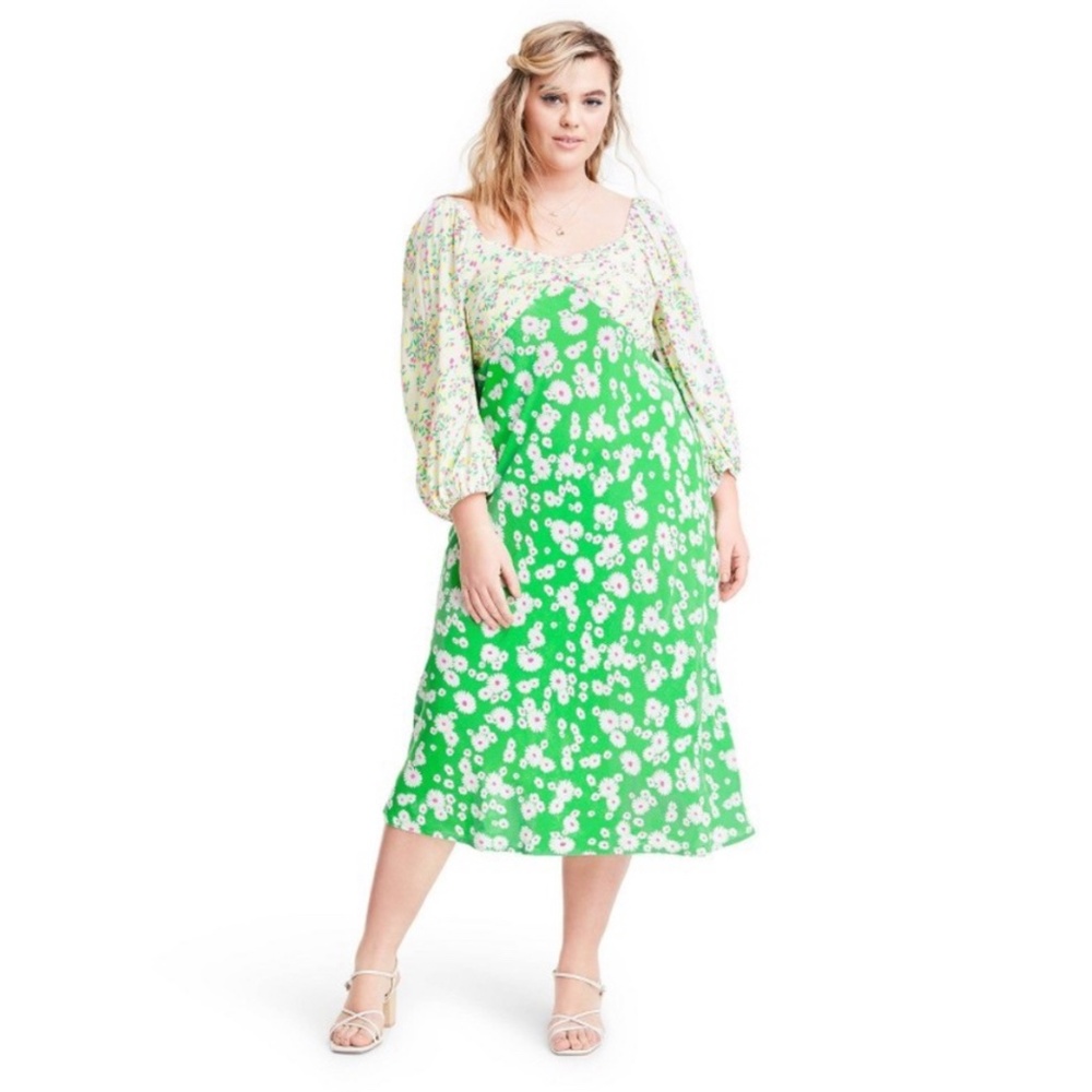 Rixo Daisy Long Sleeve Swing Dress Tulip Daisy Floral 28W/30W